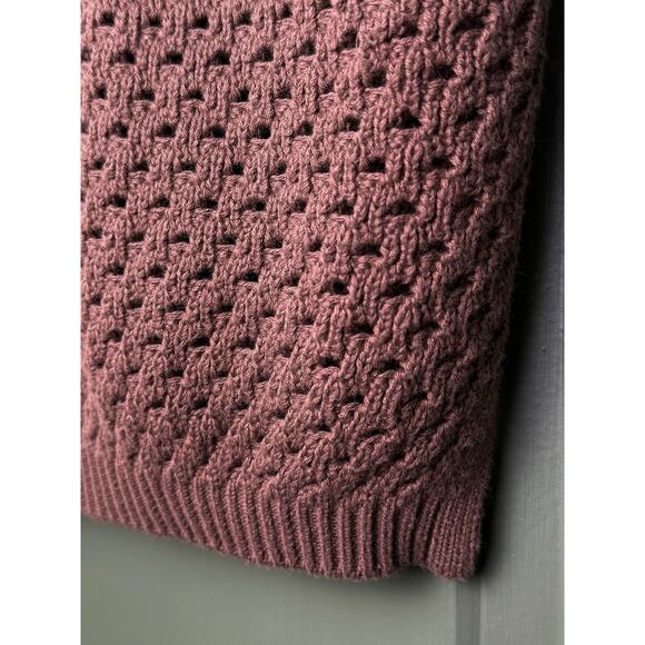 NWT Pistola Beck Open Knit Cropped Sweater Top Airy Earthen Brown Women's Small - Picture 3 of 5